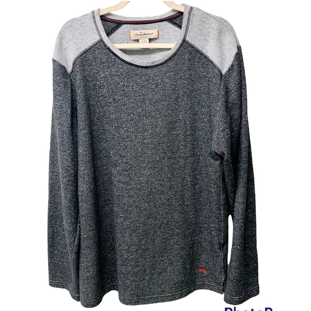 Tommy Bahama Color Block Sweatshirt Gray Round Neck XL